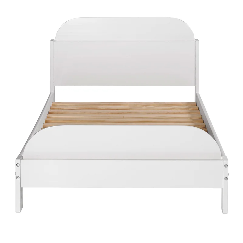BAXTOR - White Classic Kids Bed with Slots on Both Ends