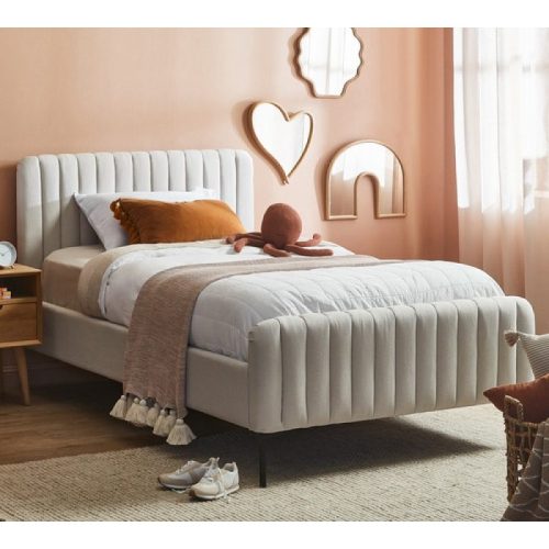 KAYF - Grey Channeled Tufted Teen Bed