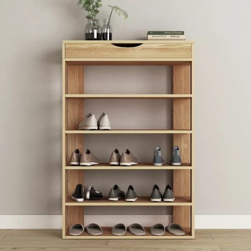 CIPELA - Light Brown Shoe Rack with Drawer