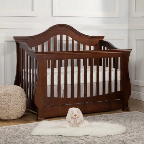 AMGOT - Dark Brown Arched Back Baby Crib
