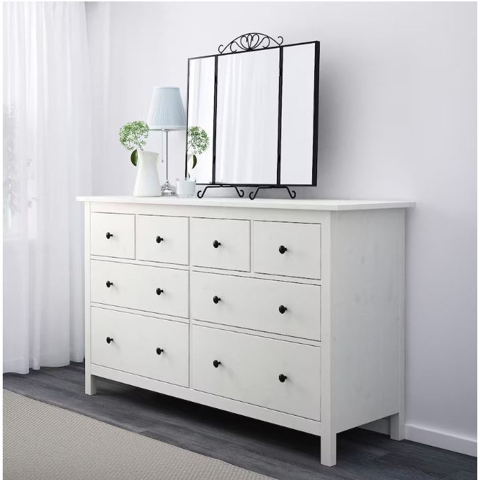 KAYA - White Classic Chest of Drawer with Metallic Legs
