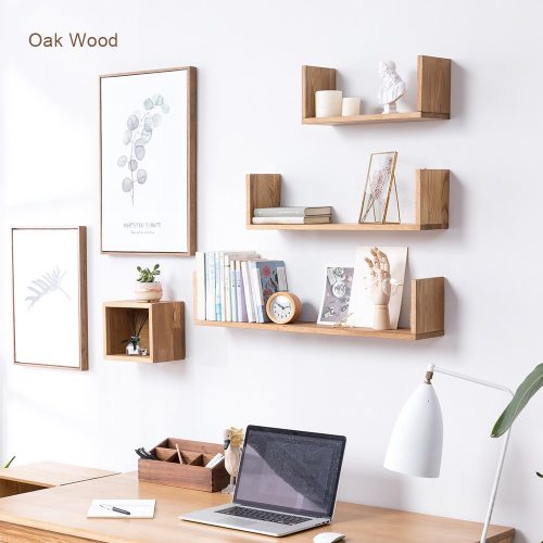 USHA - U-Shaped Floating Shelves Oak Brown Set of 3