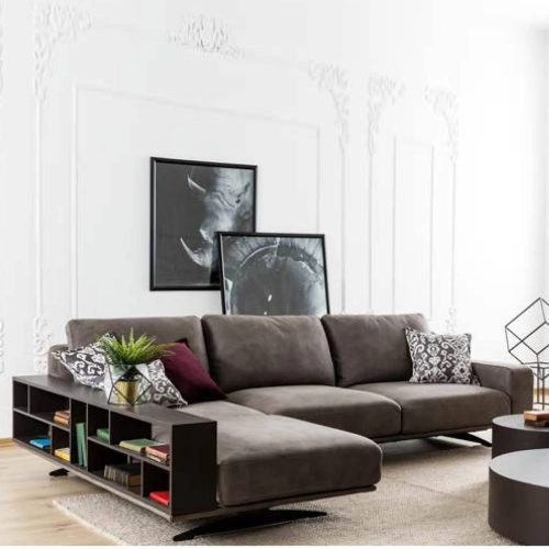 ALODON - L Shape Sofa With Daybed and Side Shelf