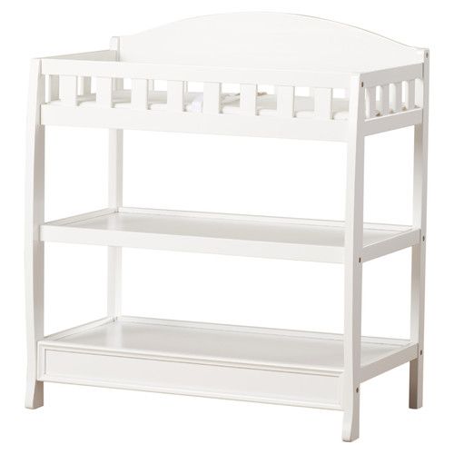 REZA - White Three Tier Changing Table with Guardrails