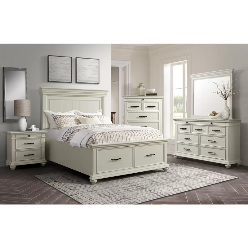 AMELIA - Off White Traditional Style Bedroom Set