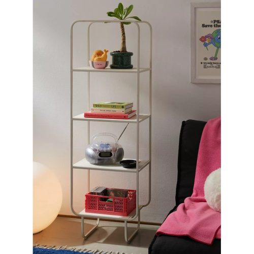 POMPOUS - Curved Edges Metallic Bookshelf White
