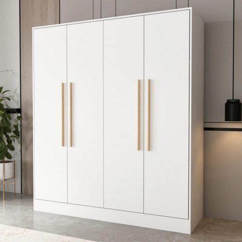 ARDEN - White Gloss Finish Four Door Wardrobe