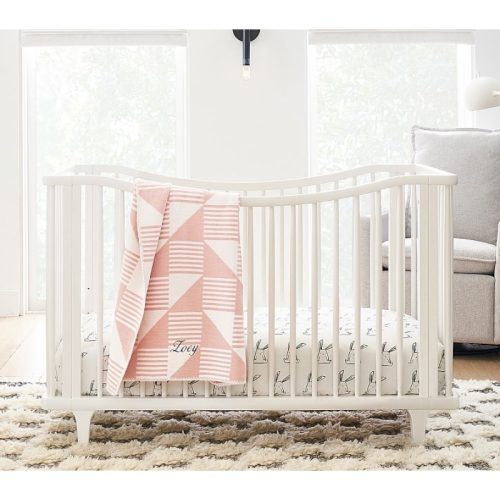 LARA - White Curved Railing Baby Crib