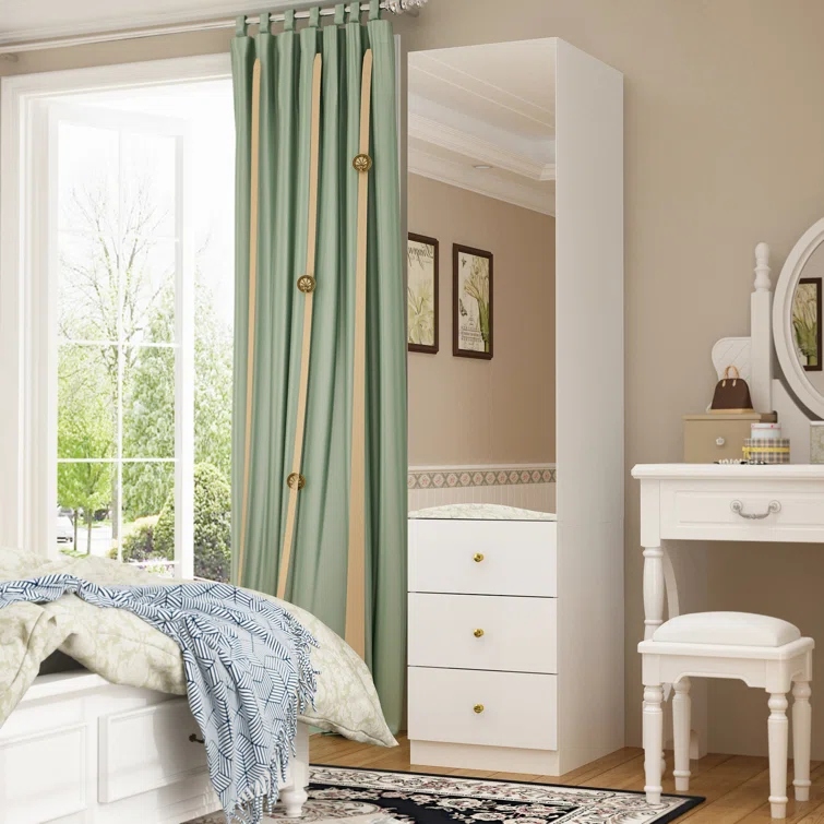 BLANCA - Single Door Wardrobe with Mirror