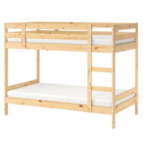 AKAY - Light Oak Brown Bunk Bed