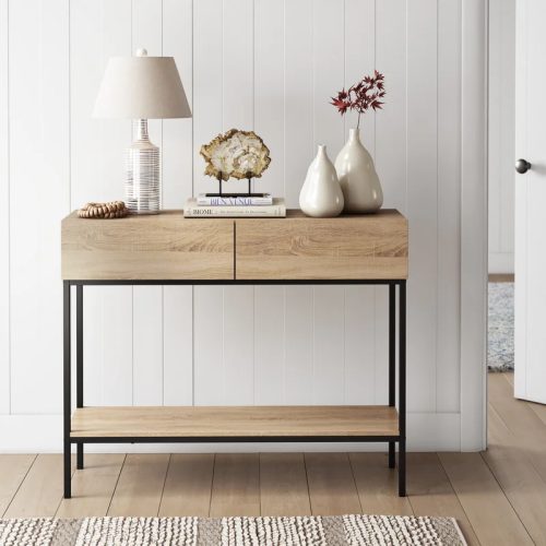 SIAMO - Oak Brown & Black Console Table