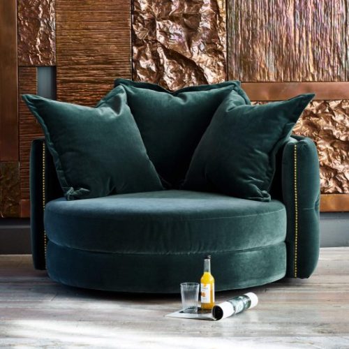 OCEANO - Cuddle Chair With Golden Studding