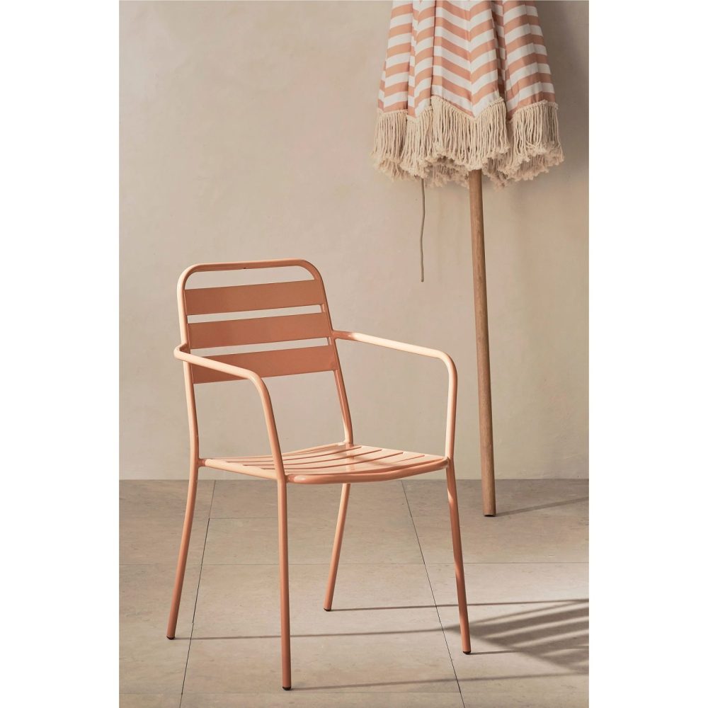 SOL - Outdoor Metallic Arm Chair in Peach