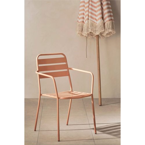 SOL - Outdoor Metallic Arm Chair in Peach