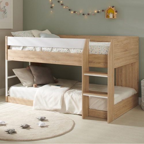 AYBEK - White & Brown Classic Bunk Bed