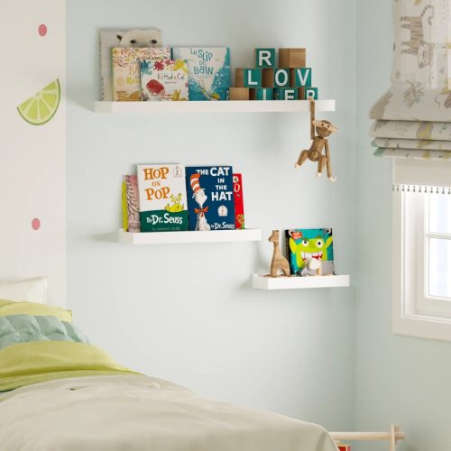 RICARDO - White Kids Wall Shelves Set of Three