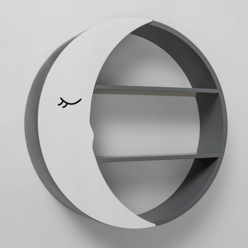 JEO - White & Grey Crescent Decorative Wall Shelf