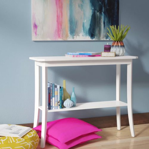 LEO - White Curved Legs Console Table