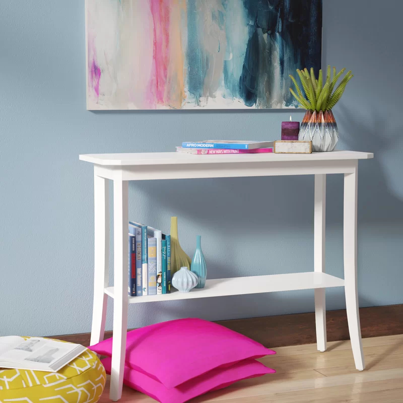 LEO - White Curved Legs Console Table