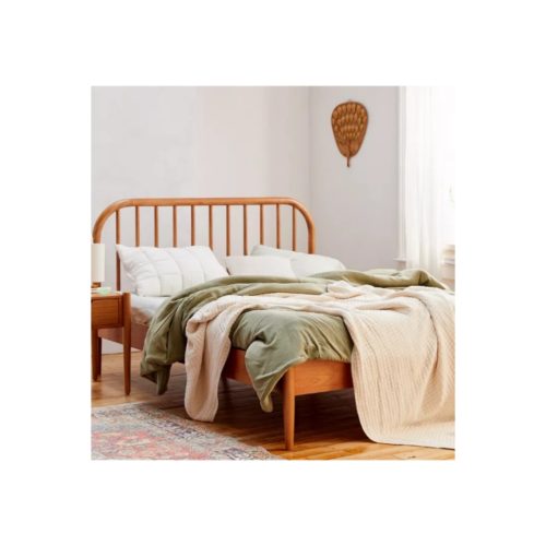 DEFNE - Classic Brown Polish Finish King size Bed