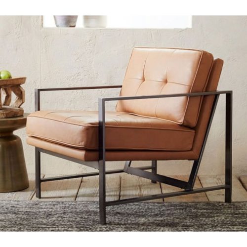 RIBEIRO - Black Metallic Frame Sofa Arm Chair