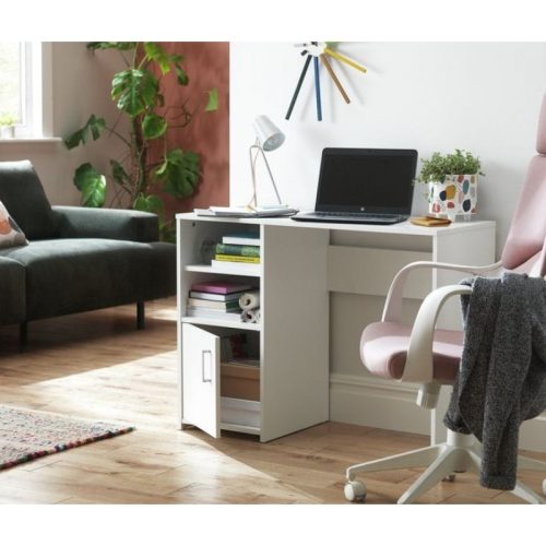 PALBO - Open Shelves Work Table with Storage Cabinet