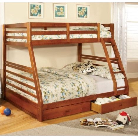 POPPIN - Angled Bunk Bed with Single Mattress Size and Queen Mattress Size