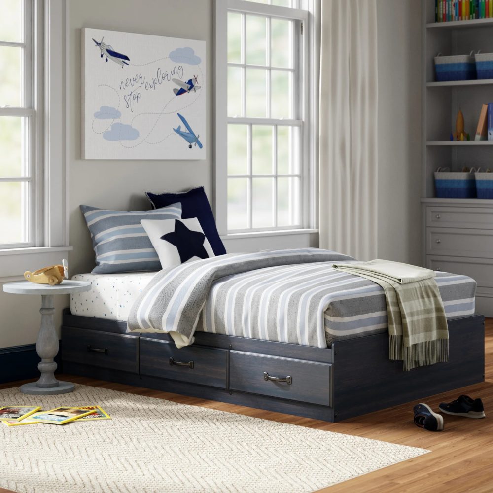 MICHAEL - Platform Kids Bed with Storage Drawers