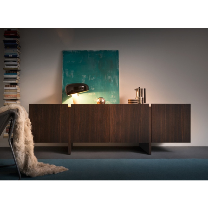 KIRLEY - Dark Walnut Brown Matt Lacquer Finish Sideboard