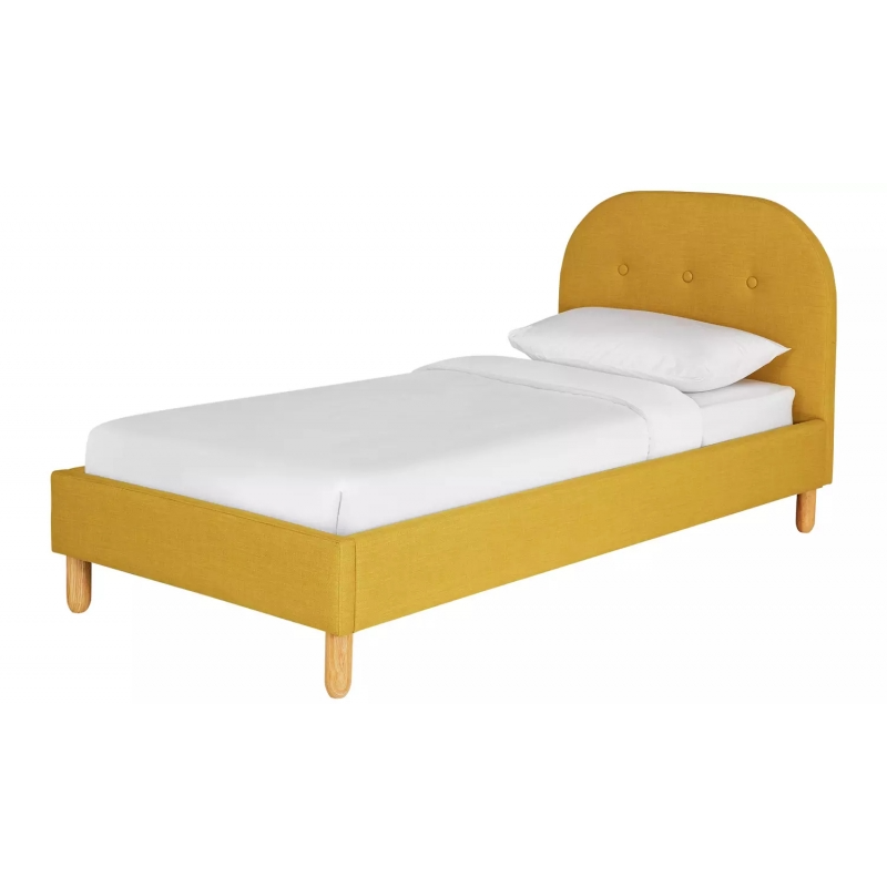 ICARUS - Yellow Platform Kids Bed with Tufted Headboard