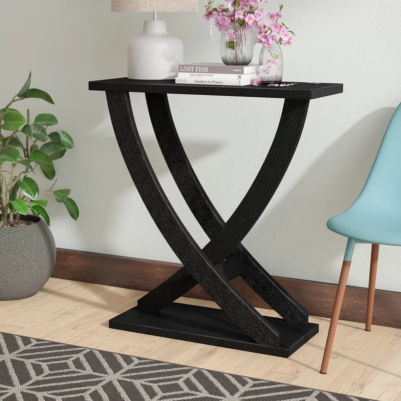 ZAIRE - Black Intersecting Legs Console Table