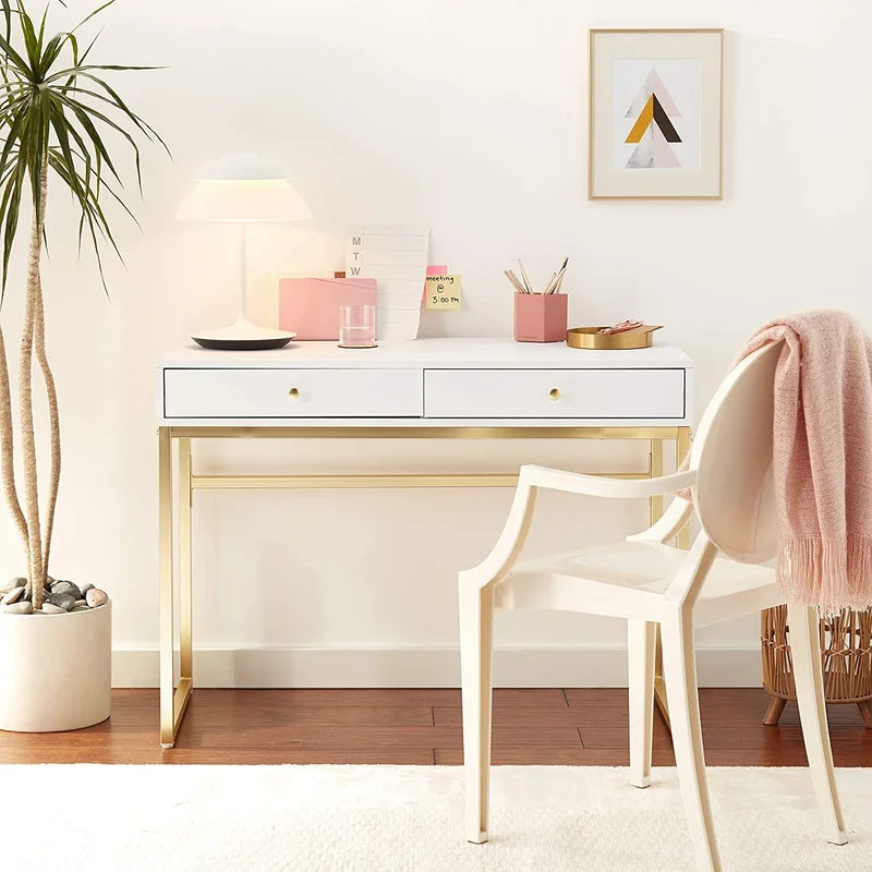 EELA - Writing Table With Metallic Base