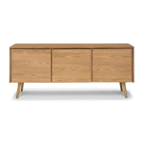BARKHA - Mid Century Style Oak Brown Side Board