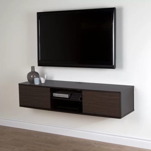 MEGHAN - Black & Brown Floating TV Console