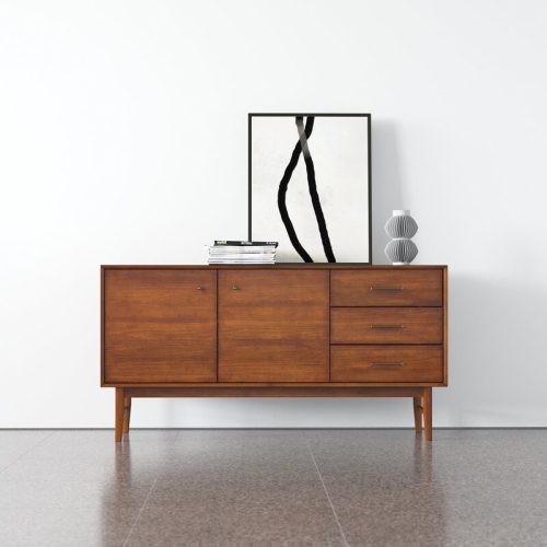NOICE - Mid Century Style Walnut Brown Side Board