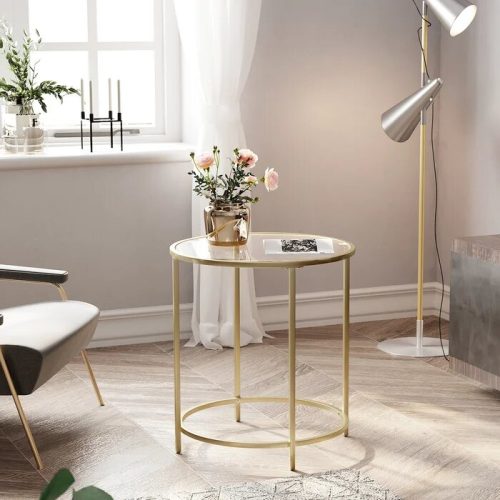 CREFTER - Glass Top Side Table