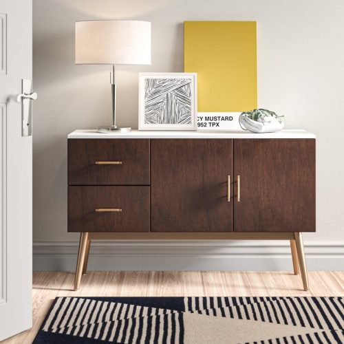 SIRENE - Dark Walnut Brown Matt Polish Finish Side Board