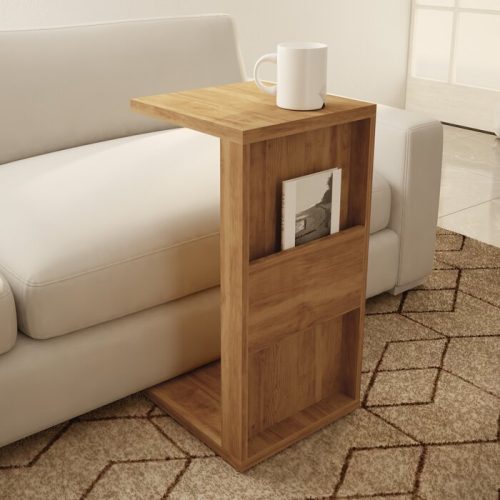 FALUM - Floor Shelf Storage End Table Oak Brown