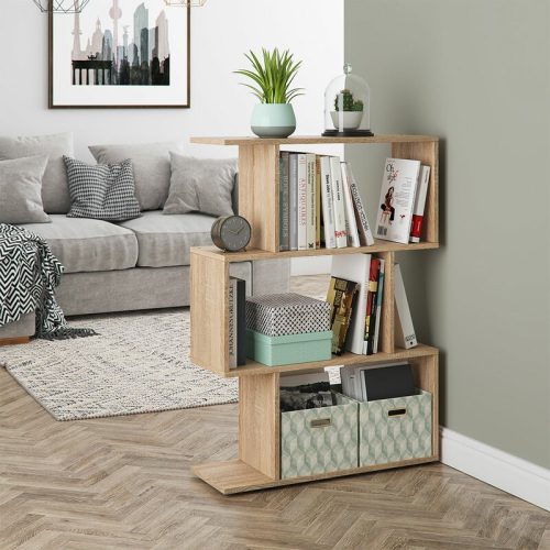 OEGAN - Light Brown Standing Display Bookcase