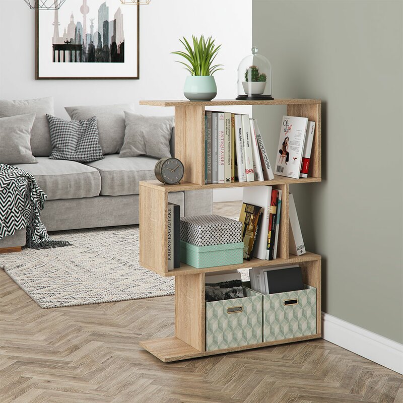 OEGAN - Light Brown Standing Display Bookcase