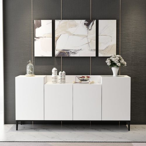 SOFAE - White & Black Contemporary Style Sideboard