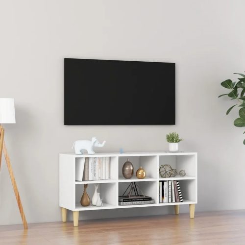 DELVE - Open Shelves White TV Stand