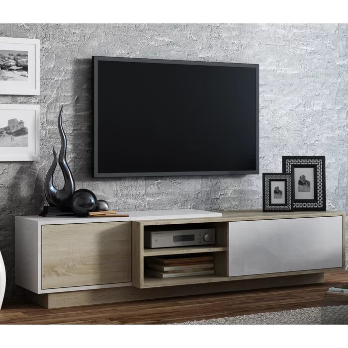 DECCER - White Cabinet TV Console