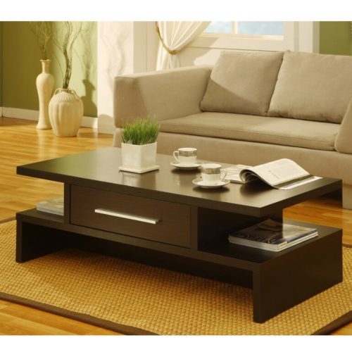 MARSHEL - Coffee Table With Storage Dark Brown