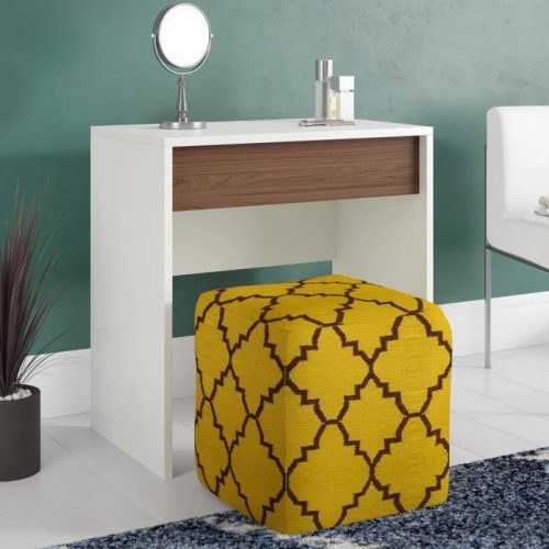 MARIOL - White & Walnut Brown Small Vanity Desk