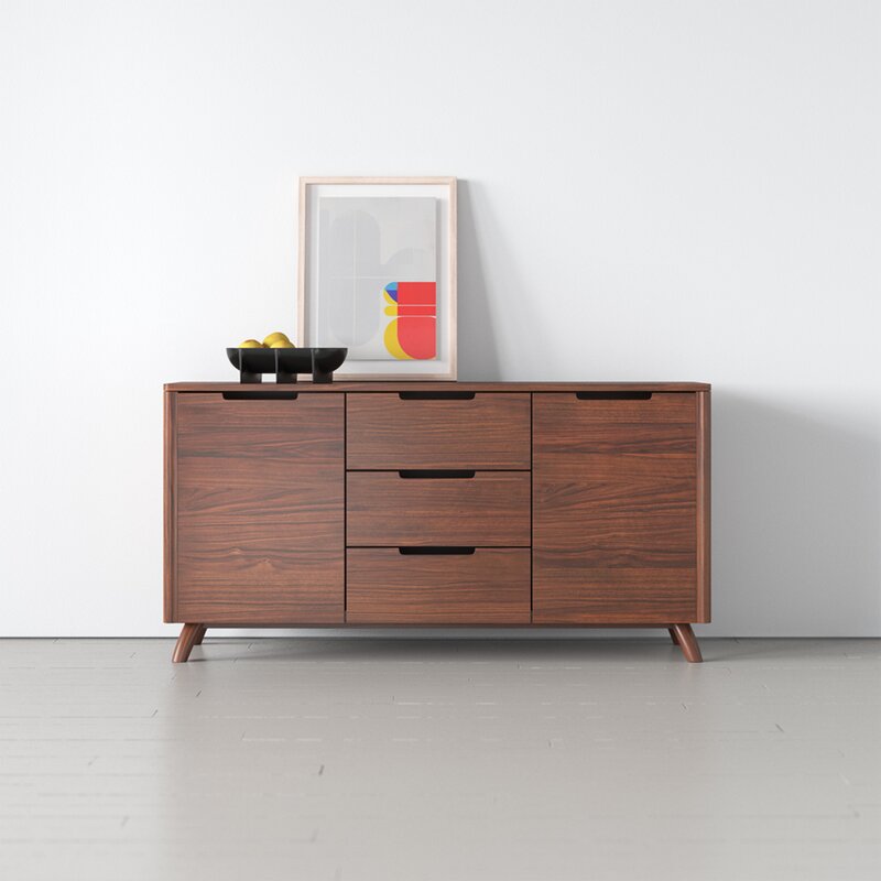 CYRENE - Mid Century Style Cut Out Handles Side Board