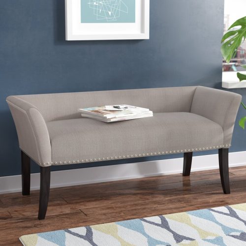 BEACAN - Mushroom Grey Upholstered Bench