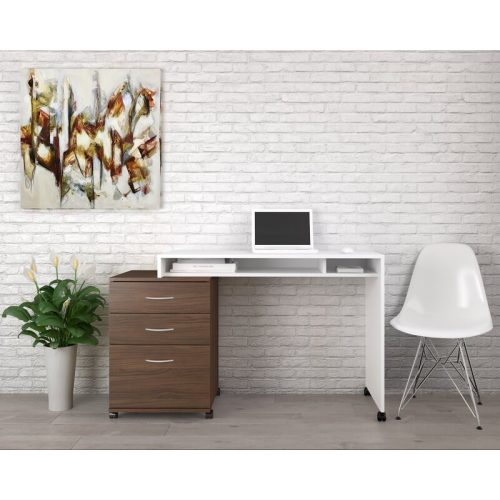 GERENTE - White & Brown Manager table with An Open Shelf