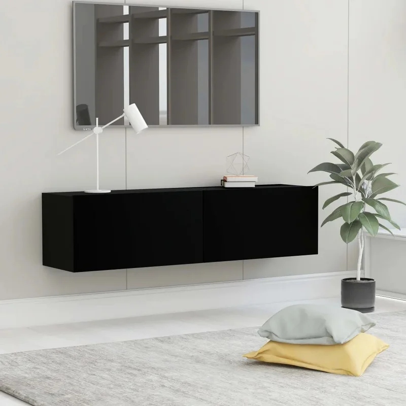 MARKHOR - Black Gloss Finish Floating TV Console
