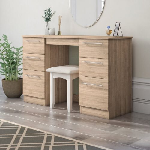 OUNDLE - Smart Storage Oak Brown Vanity Table